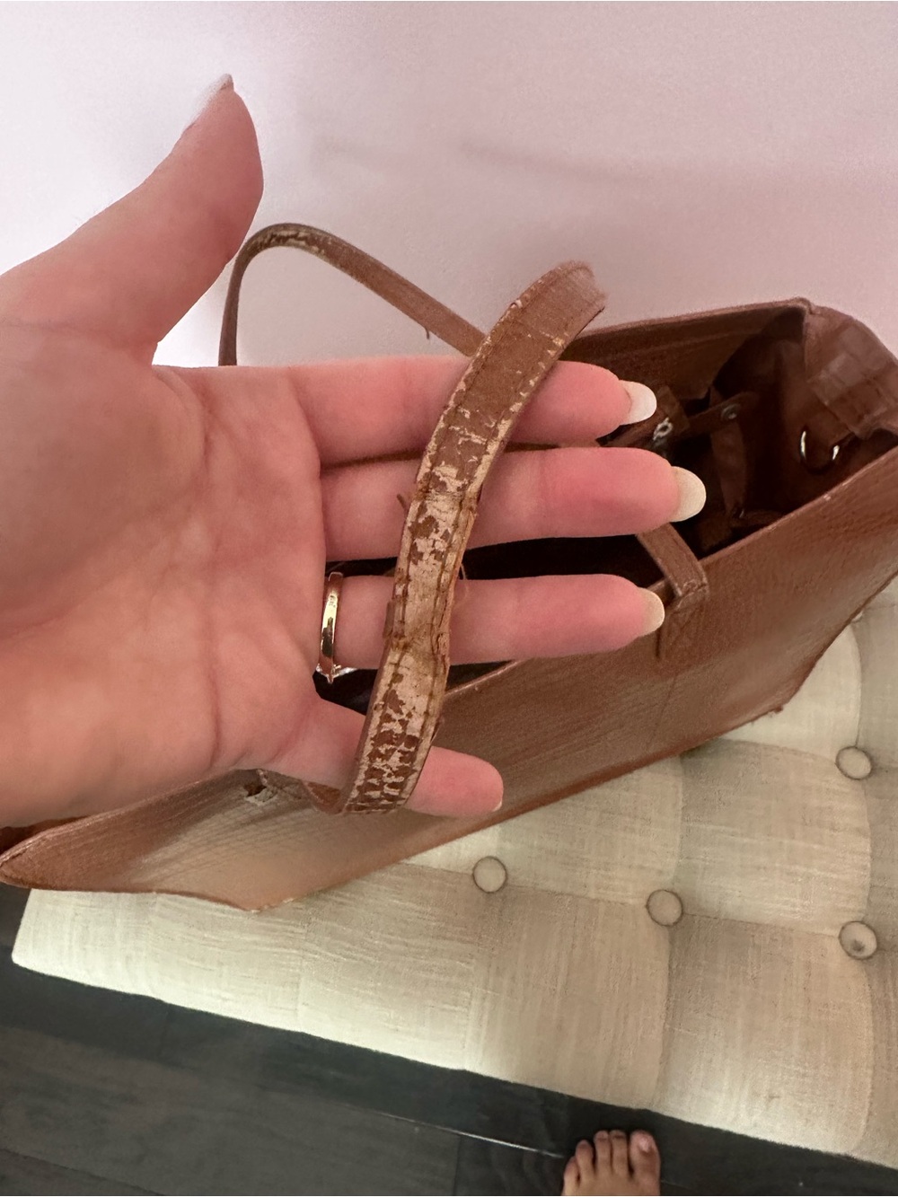 BEIS Maple Croc-Embossed Large Tote - Picture 2 of 6
